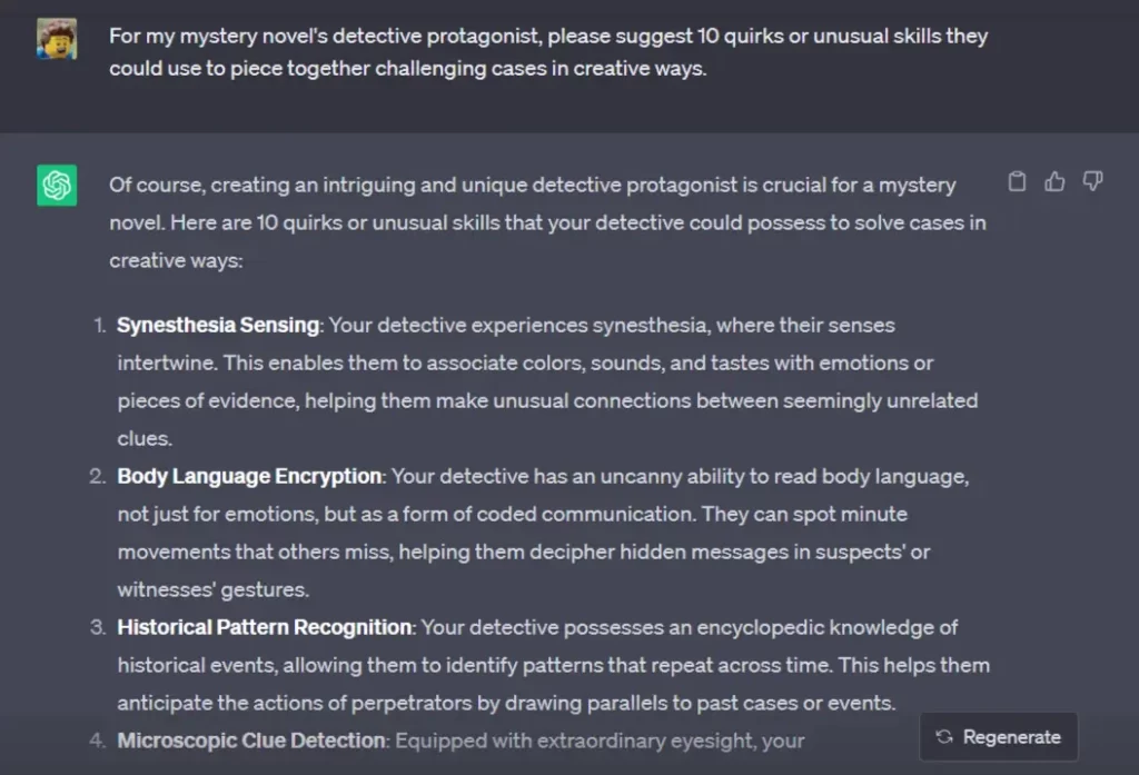 Best ChatGPT Prompt for Writing a Mystery Novel